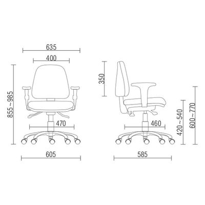 Kit 02 Cadeiras de Escritório Giratória Executiva Ergonômica Sky L02 Linho Chumbo - Lyam Decor