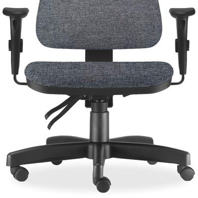Kit 02 Cadeiras de Escritório Giratória Executiva Ergonômica Sky L02 Linho Chumbo - Lyam Decor