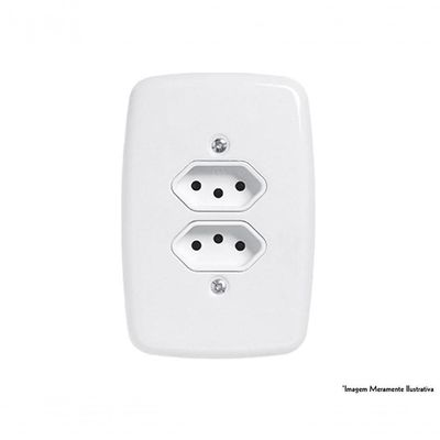 Tomada Dupla Ideale Br 2pt+t C/pl 10a 250v 3213 C/12pcs