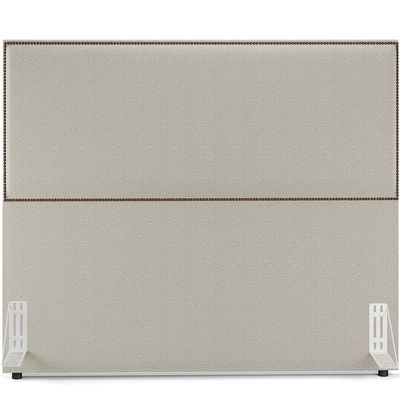 Cabeceira Box Casal King Com Tachas 195 cm Vicenza L02 Bouclê Creme - Lyam Decor
