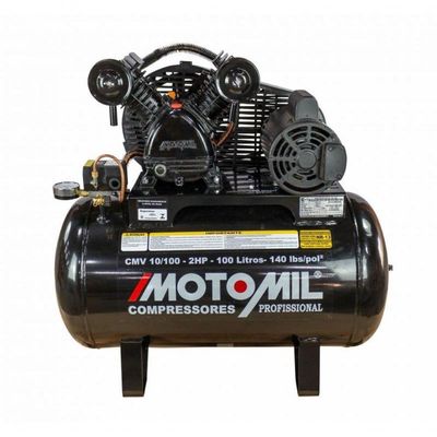 Compressor 140lbs 2hp Monofásico 110- 100l Cmv-10-100 Motomil 220V