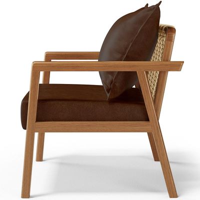 Poltrona Decorativa Para Sala de Estar e Living Alícia B04 Couríssimo Marrom - Lyam Decor