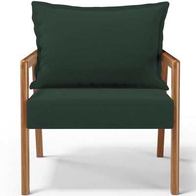 Kit 02 Poltronas Decorativa Para Sala de Estar Alícia B04 Suede Verde Musgo - Lyam Decor