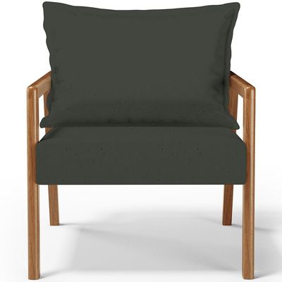 Kit 02 Poltronas Decorativa Para Sala de Estar Alícia B04 Linho Verde Musgo - Lyam Decor