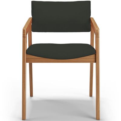 Kit 02 Cadeiras Para Sala de Jantar Estar Living Giorgia B04 Linho Verde Musgo - Lyam Decor