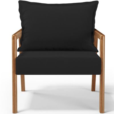 Poltrona Decorativa Para Sala de Estar e Living Alícia B04 Suede Preto - Lyam Decor