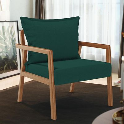 Kit 02 Poltronas Decorativa Para Sala de Estar Alícia B04 Bouclê Verde - Lyam Decor