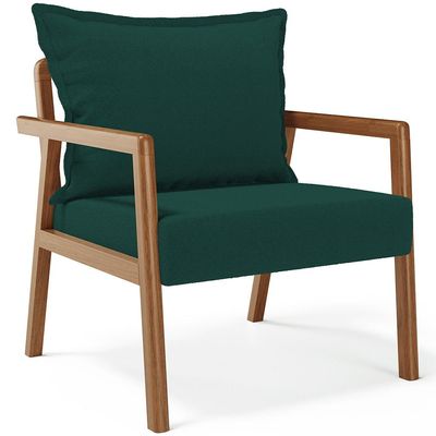 Kit 02 Poltronas Decorativa Para Sala de Estar Alícia B04 Bouclê Verde - Lyam Decor