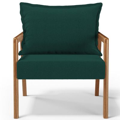 Kit 02 Poltronas Decorativa Para Sala de Estar Alícia B04 Bouclê Verde - Lyam Decor