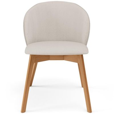 Kit 05 Cadeiras de Jantar e Estar Living Estofada Mia L02 Linho Cru - Lyam Decor