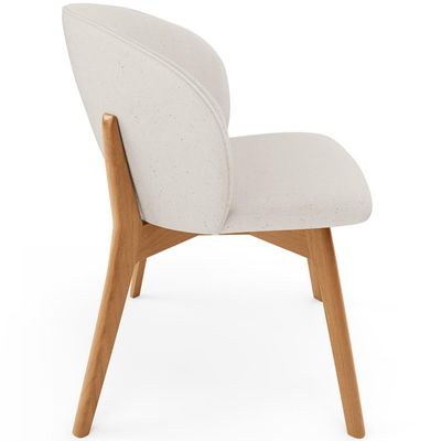Kit 05 Cadeiras de Jantar e Estar Living Estofada Mia L02 Linho Cru - Lyam Decor