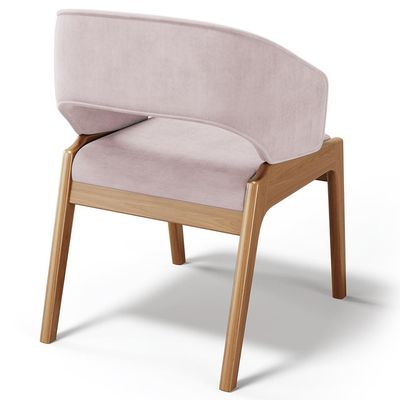 Kit 04 Cadeiras de Jantar e Estar Living Estofada Lince L02 Suede Rosê - Lyam Decor