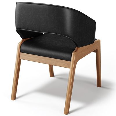 Cadeira de Jantar e Estar Living Estofada Lince L02 Couríssimo Preto - Lyam Decor