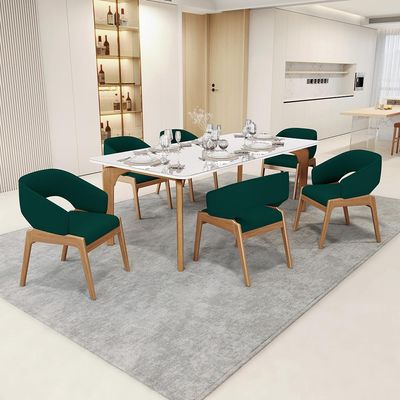 Cadeira de Jantar e Estar Living Estofada Lince L02 Bouclê Verde - Lyam Decor