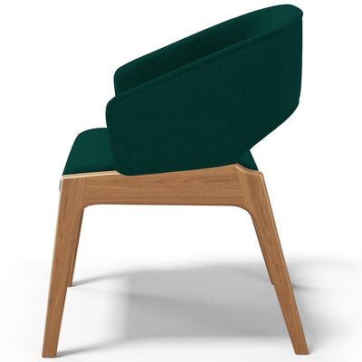 Cadeira de Jantar e Estar Living Estofada Lince L02 Bouclê Verde - Lyam Decor