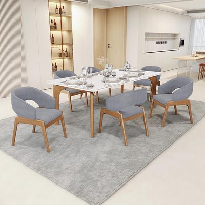Cadeira de Jantar e Estar Living Estofada Lince L02 Suede Cinza - Lyam Decor