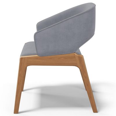 Cadeira de Jantar e Estar Living Estofada Lince L02 Suede Cinza - Lyam Decor
