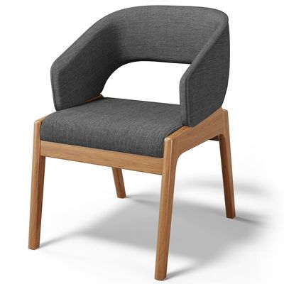 Kit 06 Cadeiras de Jantar e Estar Living Estofada Lince L02 Linho Cinza Escuro - Lyam Decor