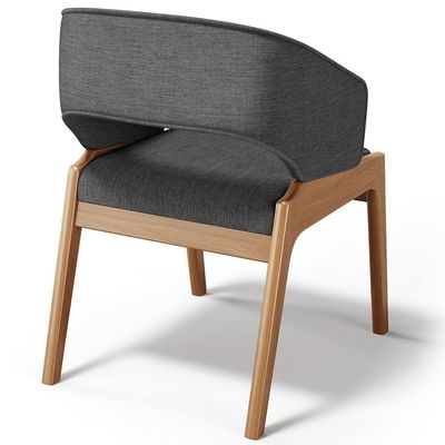 Kit 06 Cadeiras de Jantar e Estar Living Estofada Lince L02 Linho Cinza Escuro - Lyam Decor
