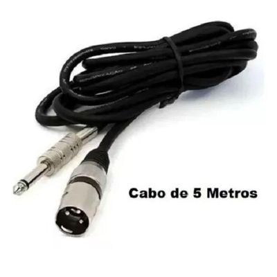 Microfone Leson Mc-200 Dinamico Profissional Preto Brilhante