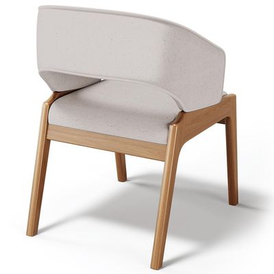 Cadeira de Jantar e Estar Living Estofada Lince L02 Linho Bege - Lyam Decor