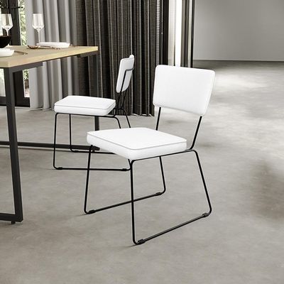 Cadeira Decorativa Estofada Para Sala De Jantar Allana L02 Facto Branco - Lyam Decor
