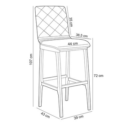 Kit 04 Banquetas Altas Para Cozinha Sala de Jantar Fixa Zoe B04 Bouclê Cru - Lyam Decor