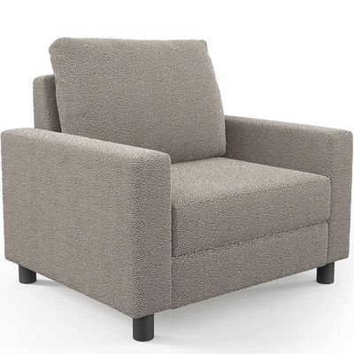 Kit 02 Poltronas Decorativa Para Sala De Estar E Recepção Malta L02 Bouclê Bege - Lyam Decor