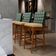 Kit 02 Banquetas Altas Sala De Jantar Fixa Mila B04 Facto Verde Musgo Linho Bege Escuro - Lyam Decor
