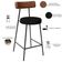 Kit 05 Banquetas Baixa Cozinha Sala De Jantar Milão L02 Couríssimo Marrom Linho Chumbo - Lyam Decor