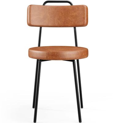 Cadeira Decorativa Estofada Para Sala De Jantar Barcelona L02 Couríssimo Camel - Lyam Decor