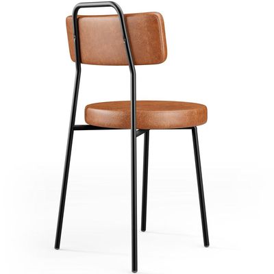 Cadeira Decorativa Estofada Para Sala De Jantar Barcelona L02 Couríssimo Camel - Lyam Decor