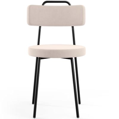 Kit 06 Cadeiras Decorativas Estofada Para Sala De Jantar Barcelona L02 Suede Bege - Lyam Decor