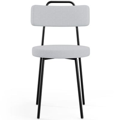 Cadeira Decorativa Estofada Para Sala De Jantar Barcelona L02 Linho Cinza - Lyam Decor