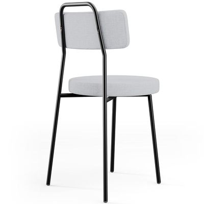 Cadeira Decorativa Estofada Para Sala De Jantar Barcelona L02 Linho Cinza - Lyam Decor