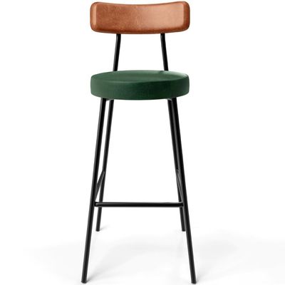 Kit 04 Banquetas Alta Bar Cozinha Sala Jantar Milão L02 Couríssimo Camel Facto Verde - Lyam Decor