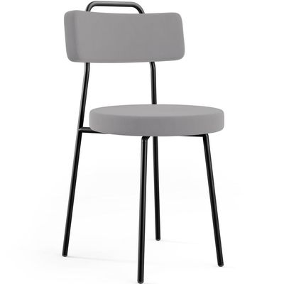 Cadeira Decorativa Estofada Para Sala De Jantar Barcelona L02 Suede Cinza - Lyam Decor
