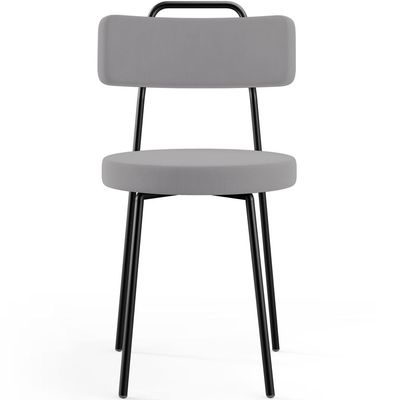 Cadeira Decorativa Estofada Para Sala De Jantar Barcelona L02 Suede Cinza - Lyam Decor