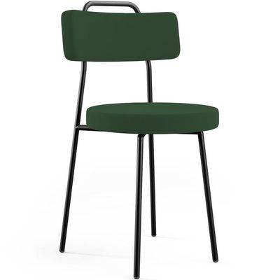 Kit 08 Cadeiras Decorativas Estofada Sala De Jantar Barcelona L02 Suede Verde Musgo - Lyam Decor