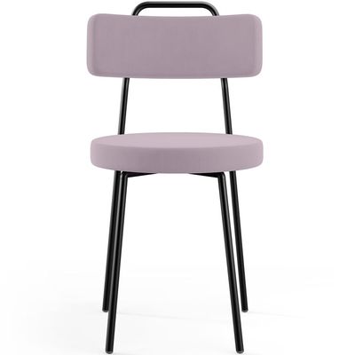 Cadeira Decorativa Estofada Para Sala De Jantar Barcelona L02 Suede Rosê - Lyam Decor