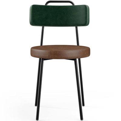 Kit 04 Cadeiras Estofada Para Sala Jantar Barcelona L02 Facto Verde Musgo Couríssimo Marrom - Lyam