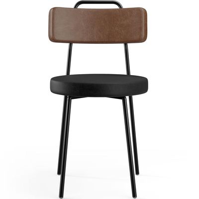 Cadeira Decorativa Estofada Para Sala De Jantar Barcelona L02 Couríssimo Marrom Preto - Lyam