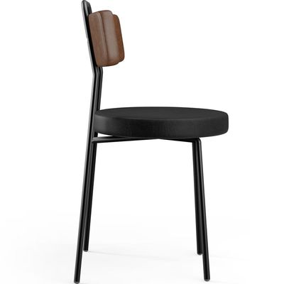 Cadeira Decorativa Estofada Para Sala De Jantar Barcelona L02 Couríssimo Marrom Preto - Lyam