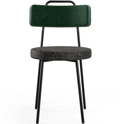 Cadeira Decorativa Estofada Para Sala de Jantar Barcelona L02 Facto Verde Musgo Linho Chumbo - Lyam