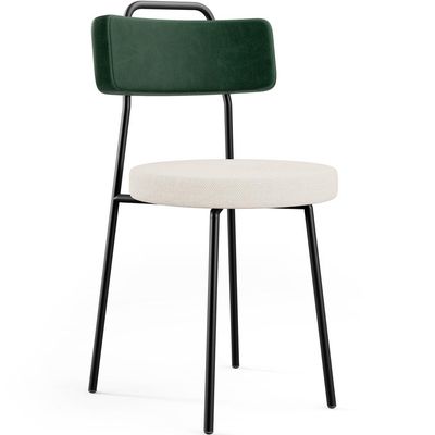 Kit 08 Cadeiras Decorativa Estofada Sala De Jantar Barcelona L02 Facto Verde Musgo Linho Cru - Lyam