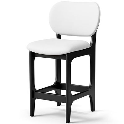 Banqueta Baixa Bar Cozinha E Sala De Jantar Fixa Betta L02 Preto Facto Branco - Lyam Decor