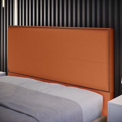 Cabeceira Casal Queen Box Com Tachas 160 cm Vicenza L02 Tecido Terracota - Lyam Decor