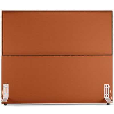 Cabeceira Casal Queen Box Com Tachas 160 cm Vicenza L02 Tecido Terracota - Lyam Decor