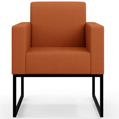 Kit 02 Poltronas Decorativas Sala Base fixa Metal Helô L02 Tecido Terracota - Lyam Decor
