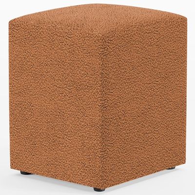 Kit 03 Puffs Quadrado Decorativo Sala De Estar L02 Bouclê Terracota - Lyam Decor